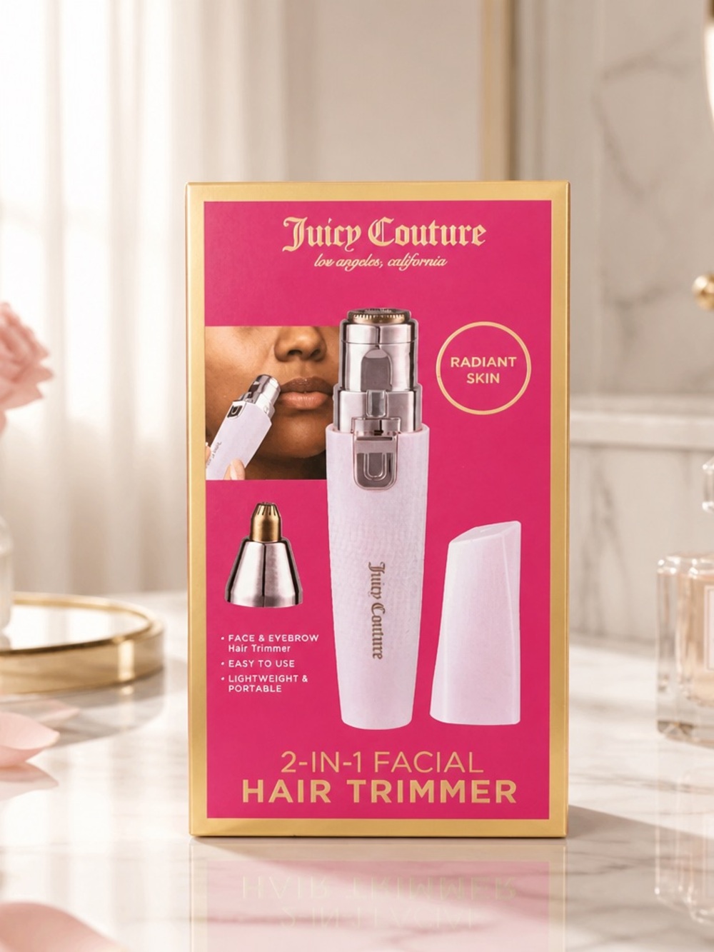 Juicy Couture 2-in-1 Face & Eyebrow Trimmer Pink New In Box